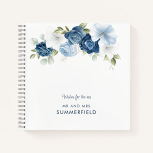 Floral Dusty Blue Botanical Wedding Guest Book
