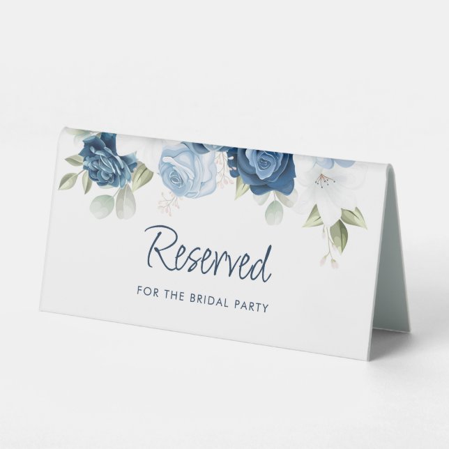 Floral Dusty Blue Botanical Wedding Reserved (Front)