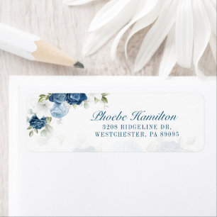 Floral Dusty Blue Greenery Return Address