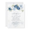 Floral Dusty Blue Watercolor Flowers Bridal Shower