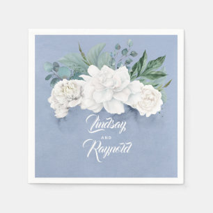 Floral Dusty Blue Wedding Napkin