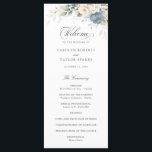 Floral Dusty Blue White Greenery Wedding Program Programme<br><div class="desc">Floral Dusty Blue White Greenery Wedding Program. Floral Dusty Blue White Romantic Wedding Order of Service</div>