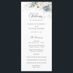 Floral Dusty Blue White Greenery Wedding Program Programme<br><div class="desc">Floral Dusty Blue White Greenery Wedding Program. Floral Dusty Blue White Romantic Wedding Order of Service</div>
