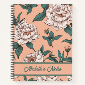 Floral Dusty Pink Orchid Pattern Personalised  Notebook