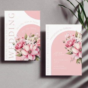 Floral Dusty Pink Wildflower Summer Garden Wedding Invitation
