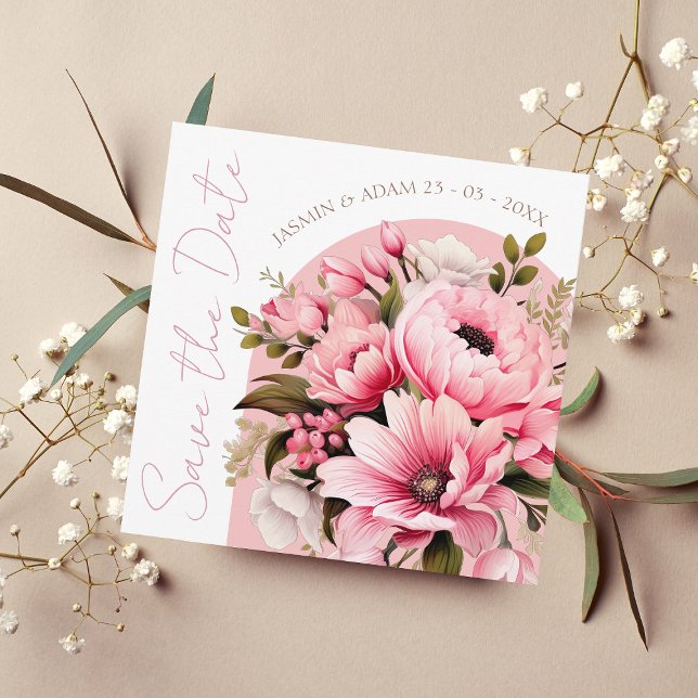 Floral Dusty Pink Wildflower Summer Garden Wedding Save The Date (Creator Uploaded)