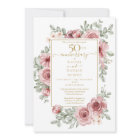 Floral Dusty Rose 50th Golden Wedding Anniversary