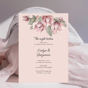 Floral Dusty Rose Blush Rehearsal Dinner Invitation