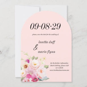 Floral Dusty Rose Save the date Invitation