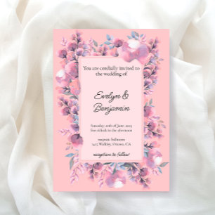 Floral Dusty Rose wedding Invitation