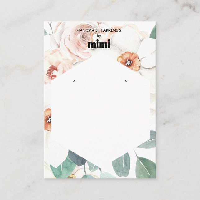 Floral Earring Display  Business Card (Front)