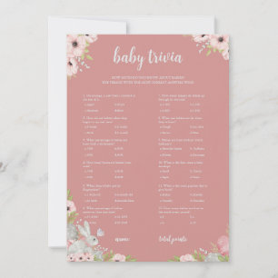 Floral Easter Baby Trivia Baby Shower Game Card