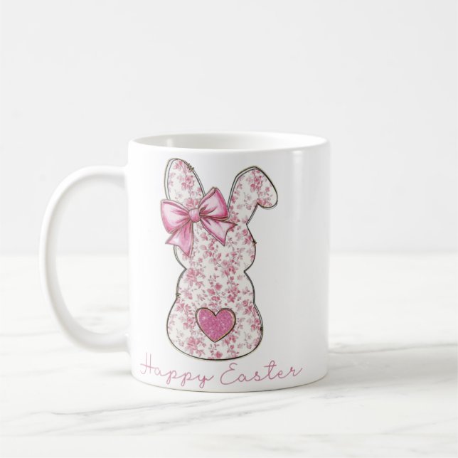 Floral Easter Bunny Coffee Mug (Left)