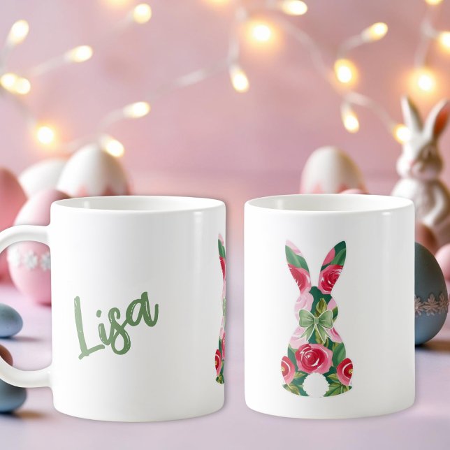  Floral Easter Bunny Coffee Mug  (Floral Easter Bunny Coffee Mug)