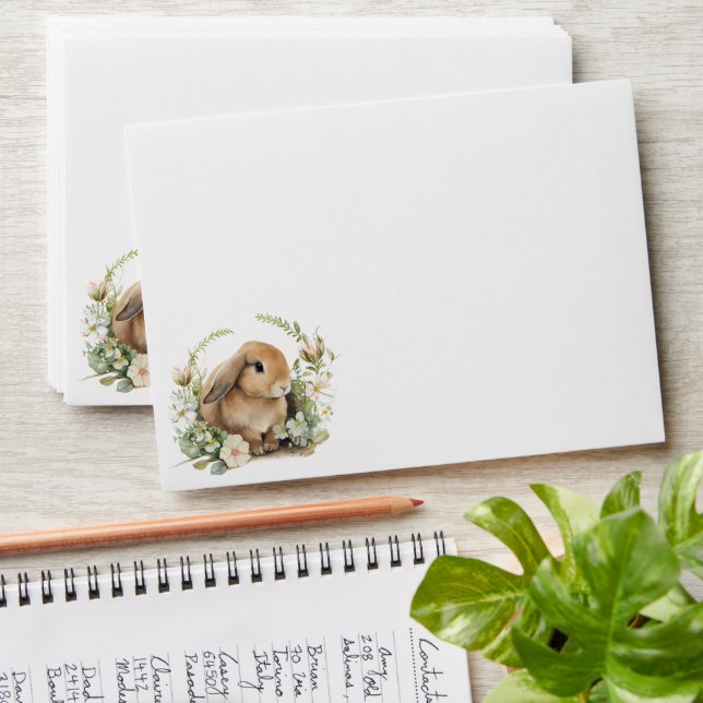 Floral Easter Bunny Envelope (Stacked)
