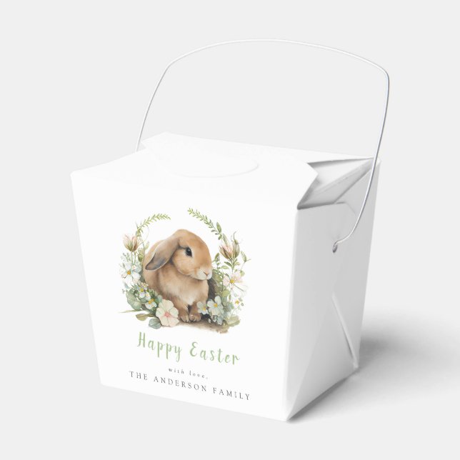 Floral Easter Bunny Favour Boxes (Front Side)