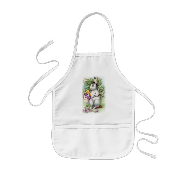 Floral Easter Bunny Kids Apron (Front)