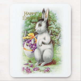 Floral Easter Bunny Mouse Mat