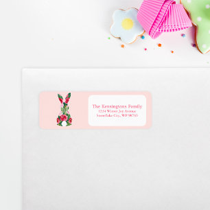 Floral Easter Bunny Personalised Return Address