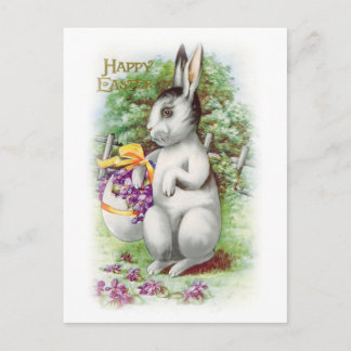 Floral Easter Bunny Postcard
