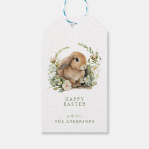 Floral Easter Bunny Watercolor Spring Gift Tags