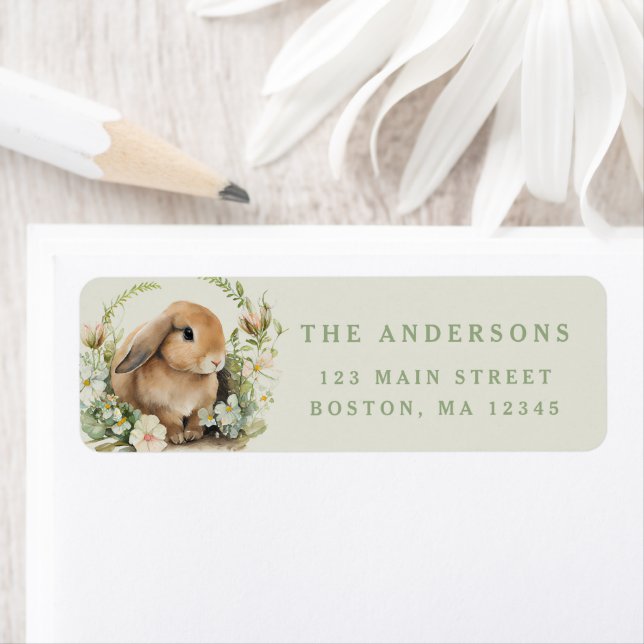 Floral Easter Bunny Watercolor Spring Rabbit (Insitu)
