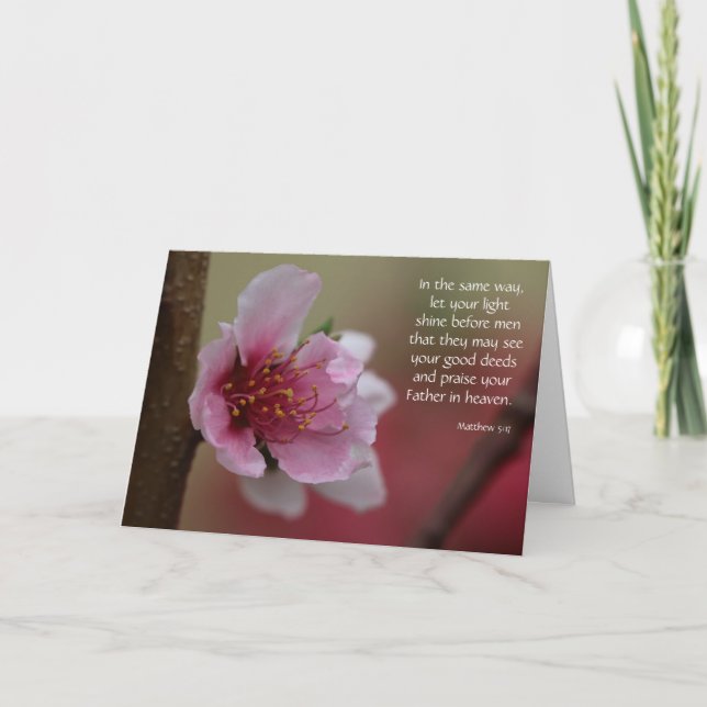 Floral Easter Card w/ Bible Verse (Matthew 5:17) (Front)