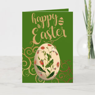 Floral Easter Egg Holiday Card