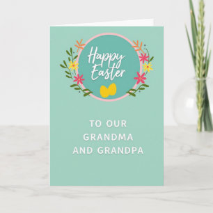 Floral Easter Grandma Grandpa Card