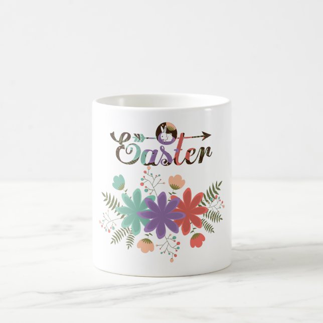 Floral Easter Illustration Coffee Mug (Center)