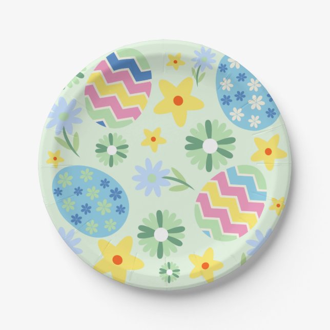Floral Easter  Paper Plate (Front)