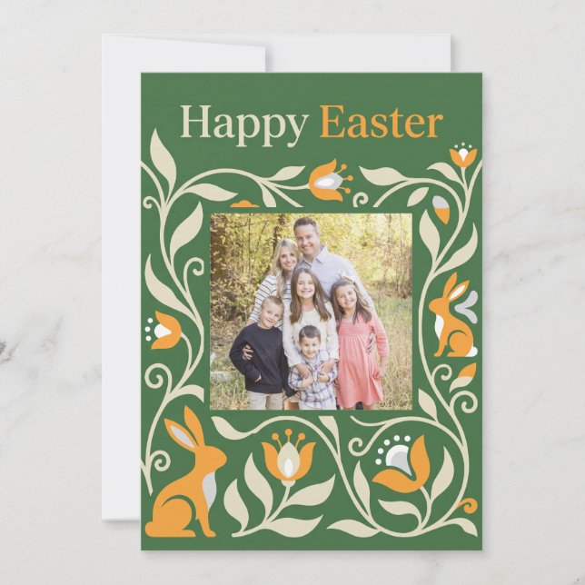 Floral Easter Photo Postcard - Personalized Botani (Front)
