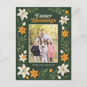 Floral Easter Photo Postcard - Personalized Botani