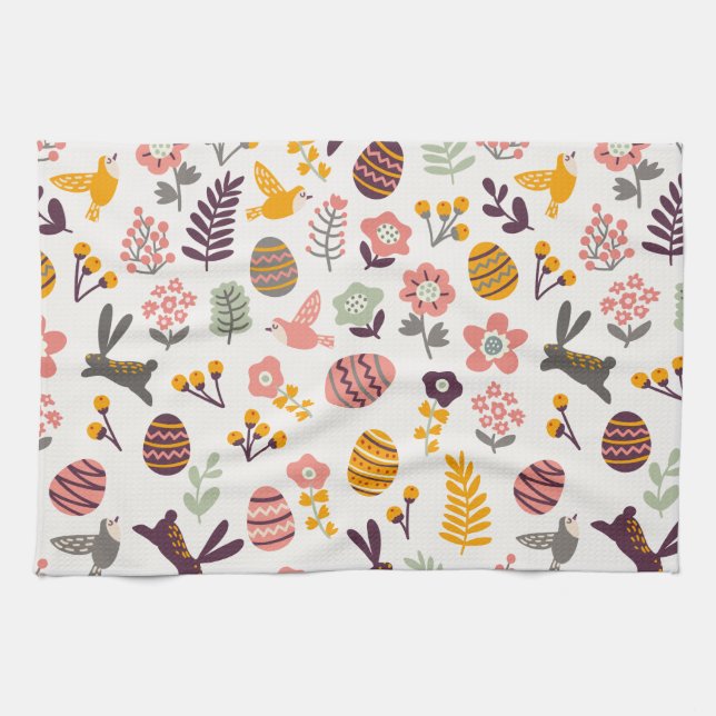 Floral Easter Spring Pattern | Kitchen Towel (Horizontal)