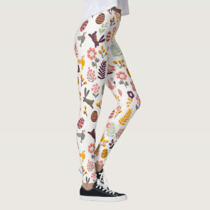Floral Easter Spring Pattern Leggings