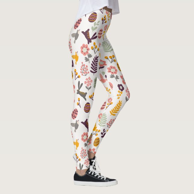 Floral Easter Spring Pattern | Leggings (Right)