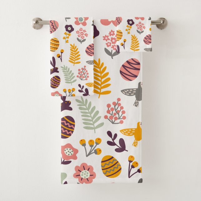 Floral Easter Spring Pattern | Towel Set (Insitu)