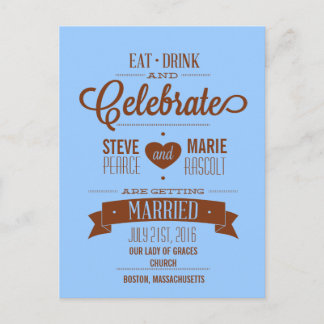 Floral Eat, Drink and Celebrate Save the Date Card