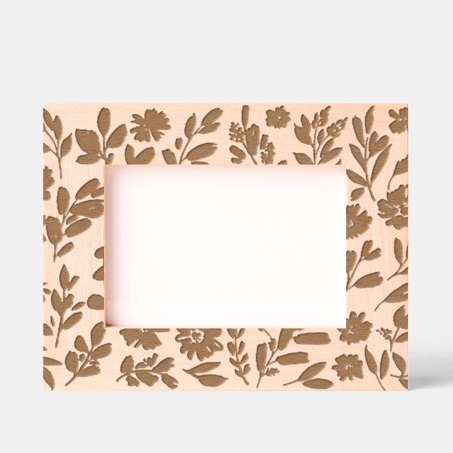 Floral Echo Etched Wooden Frame Engraved Fra (Front)