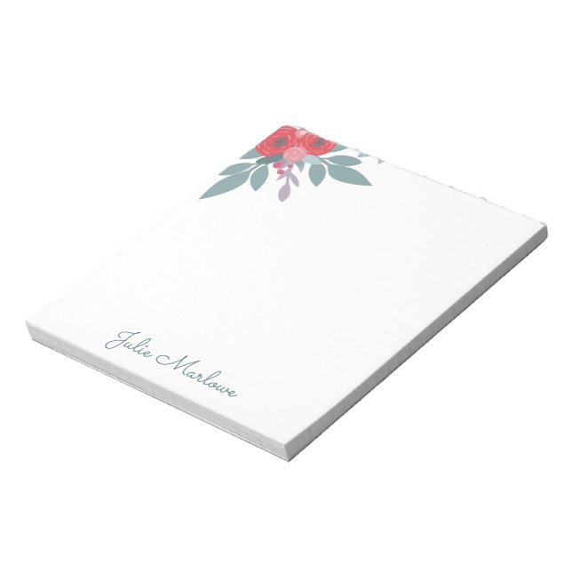 Floral Edge Script Name  Notepad (Rotated)