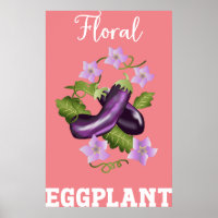 Floral Eggplant Illustration