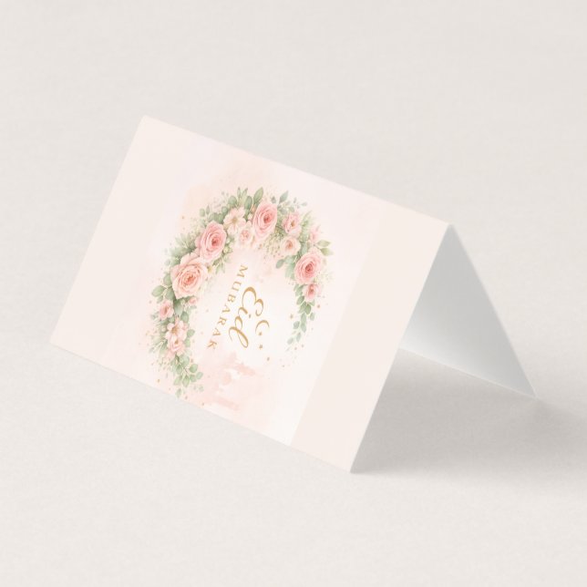 Floral Eid Mubarak – Blush Pink Islamic Gift f (Front)