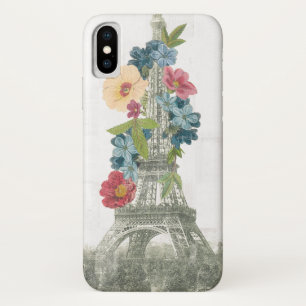 Floral Eiffel Tower   Paris, France iPhone X Case