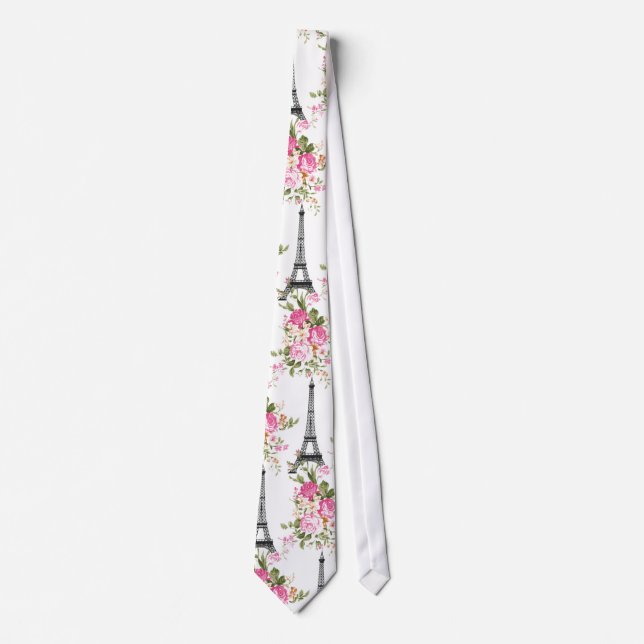 Floral Eiffel Tower Tie (Front)