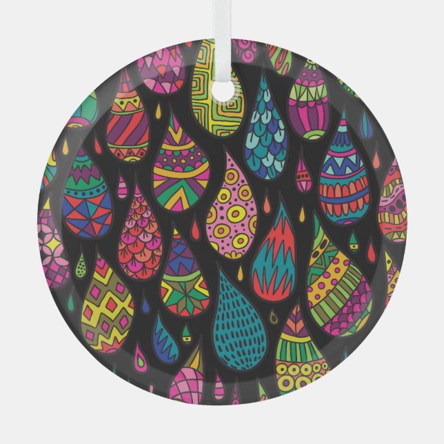 Floral elegance, abstract background. glass tree decoration (Front)