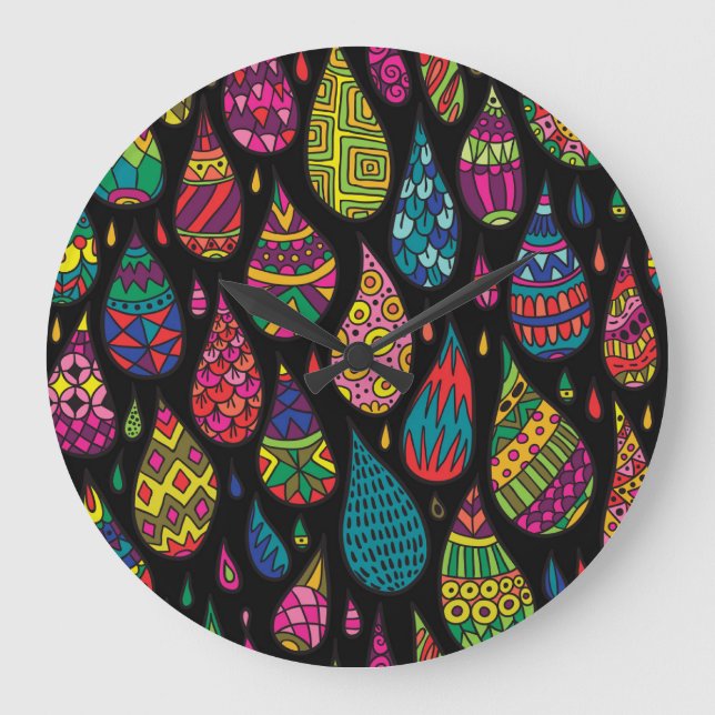 Floral elegance, abstract background. large clock (Front)