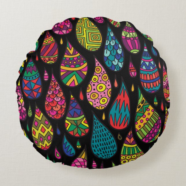 Floral elegance, abstract background. round cushion (Front)