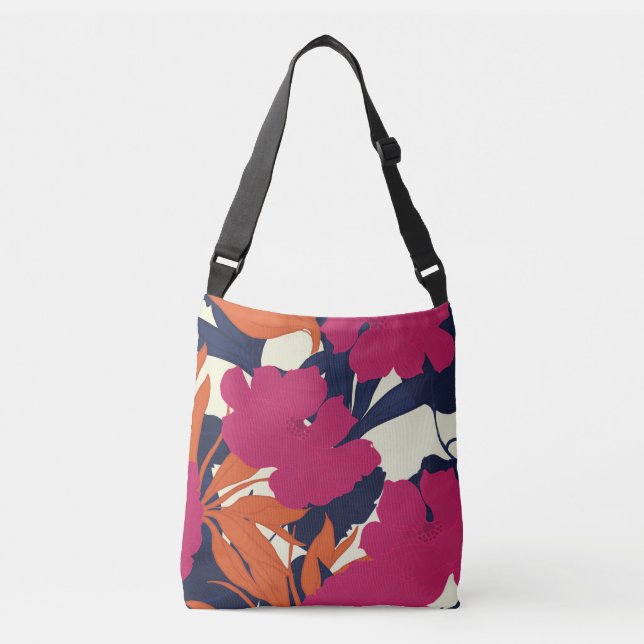 Floral elegance: abstract pattern crossbody bag (Front)