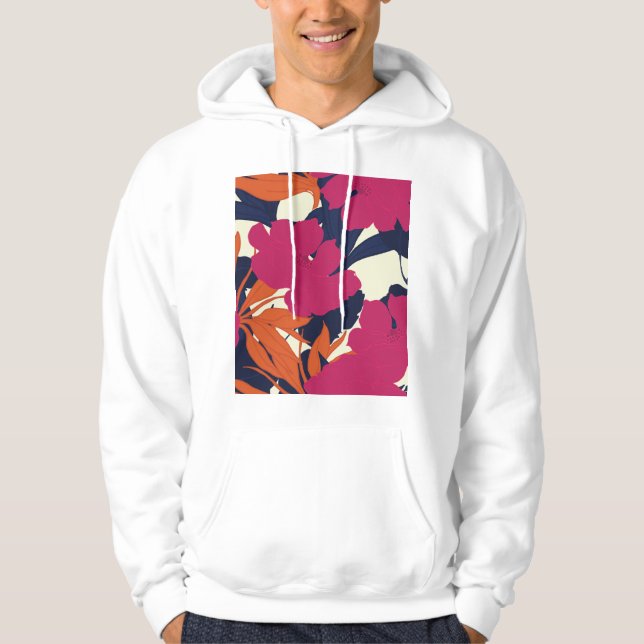 Floral elegance: abstract pattern hoodie (Front)