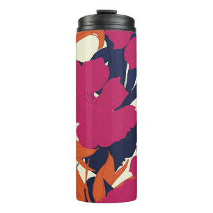 Floral elegance: abstract pattern thermal tumbler